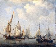 willem van de velde  the younger Ships in a calm oil painting on canvas